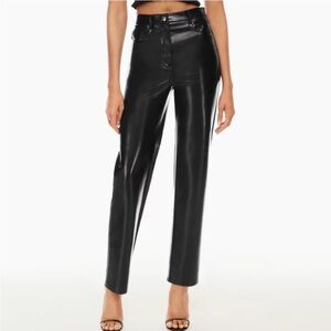 Aritzia Wilfred Melina High Rise Vegan Faux Leather Pants Black Size 2